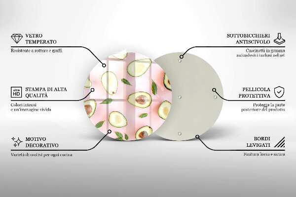 Glas Ceranfeldabdeckung Spritzschutz Avocado-Muster