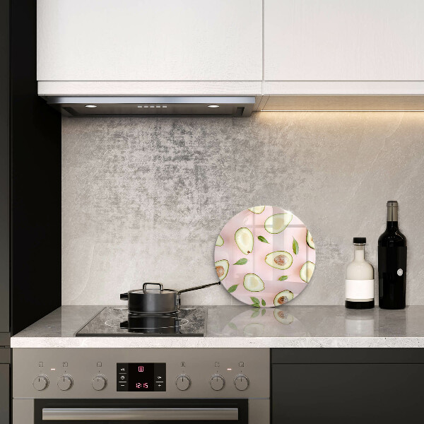 Glas Ceranfeldabdeckung Spritzschutz Avocado-Muster