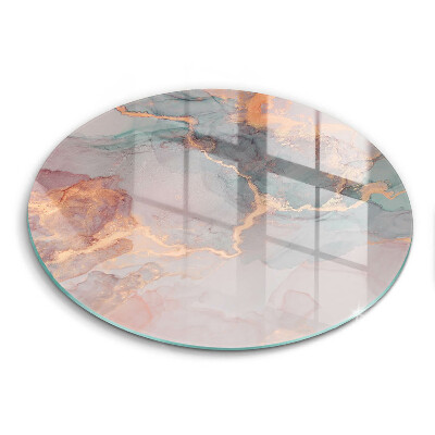 Glas Ceranfeldabdeckung Spritzschutz Marmor mit Gold