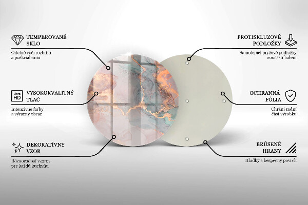 Glas Ceranfeldabdeckung Spritzschutz Marmor mit Gold