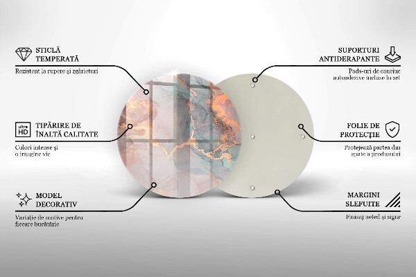 Glas Ceranfeldabdeckung Spritzschutz Marmor mit Gold