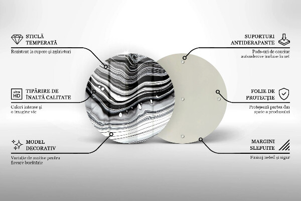 Glas Ceranfeldabdeckung Spritzschutz Tintenabstraktion
