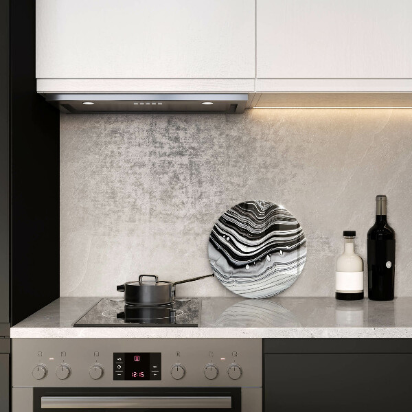 Glas Ceranfeldabdeckung Spritzschutz Tintenabstraktion