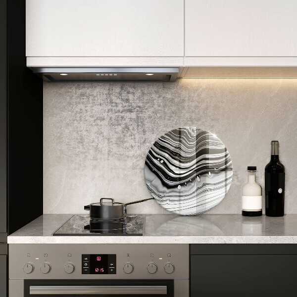 Glas Ceranfeldabdeckung Spritzschutz Tintenabstraktion