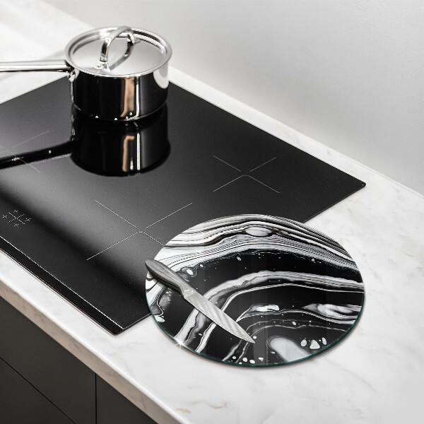 Glas Ceranfeldabdeckung Spritzschutz Tintenabstraktion