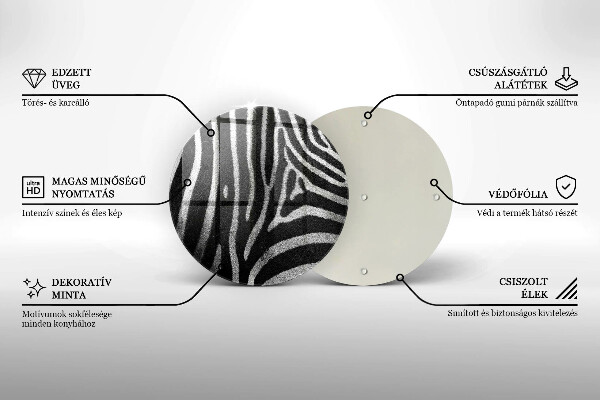 Glas Ceranfeldabdeckung Spritzschutz Zebrastreifen