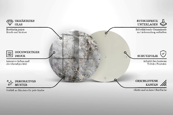 Glas Ceranfeldabdeckung Spritzschutz Steinstruktur