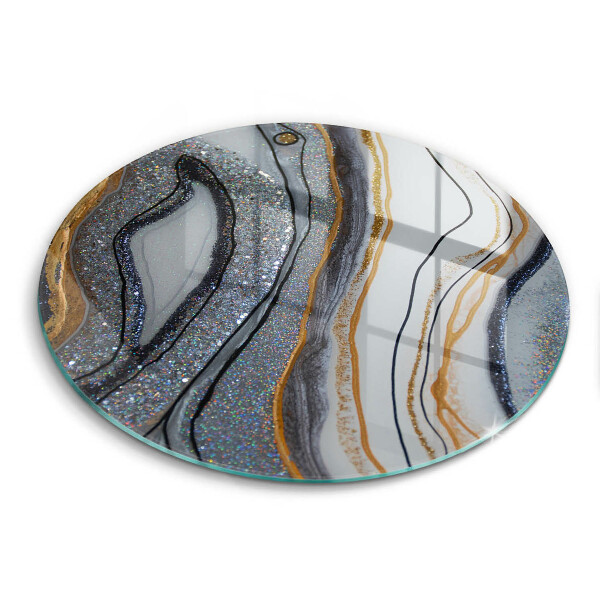 Glas Ceranfeldabdeckung Spritzschutz Rock mit Gold