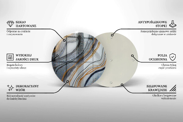 Glas Ceranfeldabdeckung Spritzschutz Rock mit Gold