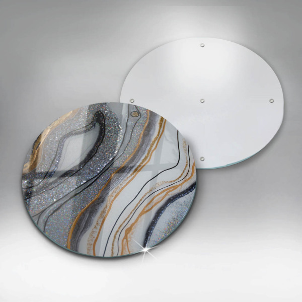 Glas Ceranfeldabdeckung Spritzschutz Rock mit Gold