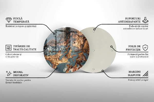 Glas Herdabdeckplatte Goldene Felsstruktur