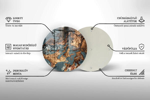 Glas Herdabdeckplatte Goldene Felsstruktur