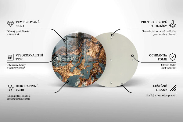 Glas Herdabdeckplatte Goldene Felsstruktur