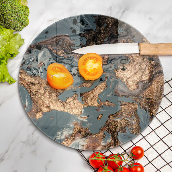 Glas Herdabdeckplatte Goldene Felsstruktur