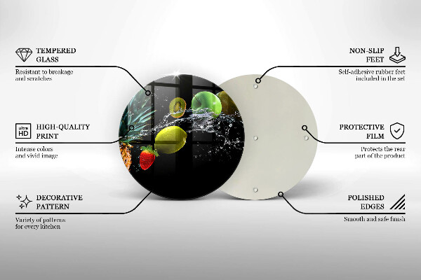 Glas Herdabdeckplatte Früchte im Wasser