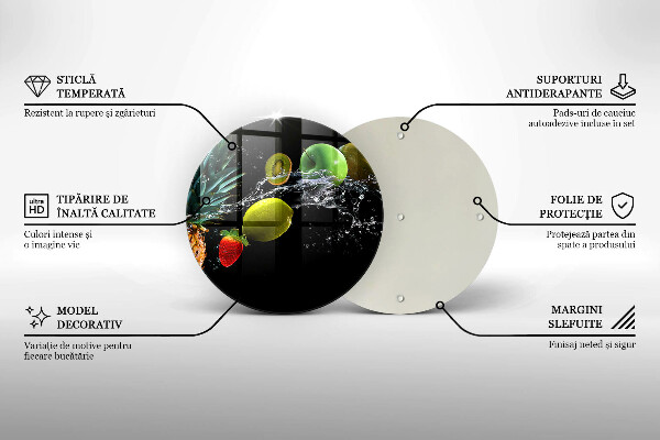 Glas Herdabdeckplatte Früchte im Wasser