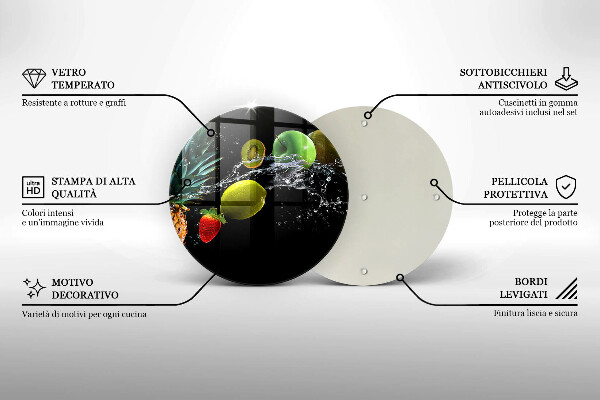 Glas Herdabdeckplatte Früchte im Wasser