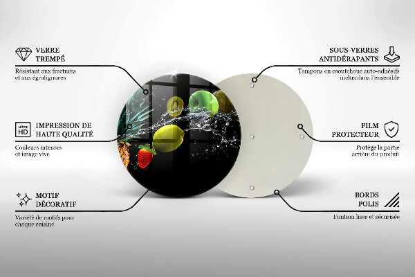 Glas Herdabdeckplatte Früchte im Wasser