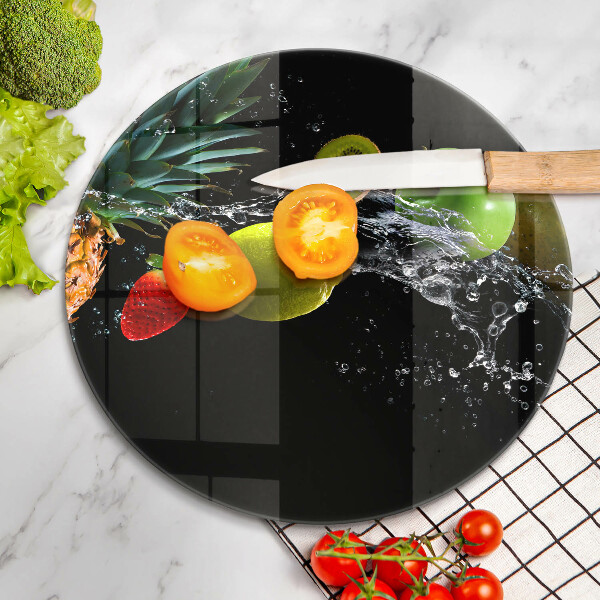 Glas Herdabdeckplatte Früchte im Wasser