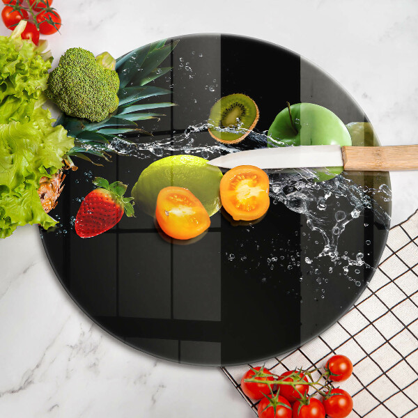 Glas Herdabdeckplatte Früchte im Wasser