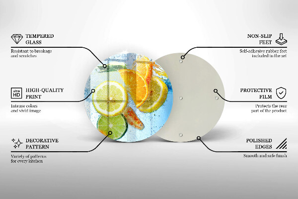 Glas Herdabdeckplatte Saftiges Zitruswasser