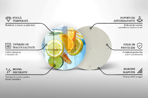 Glas Herdabdeckplatte Saftiges Zitruswasser