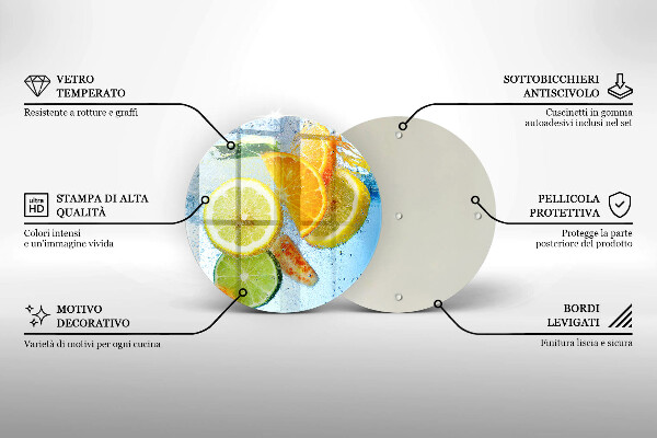 Glas Herdabdeckplatte Saftiges Zitruswasser