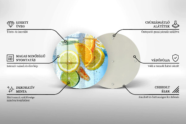 Glas Herdabdeckplatte Saftiges Zitruswasser