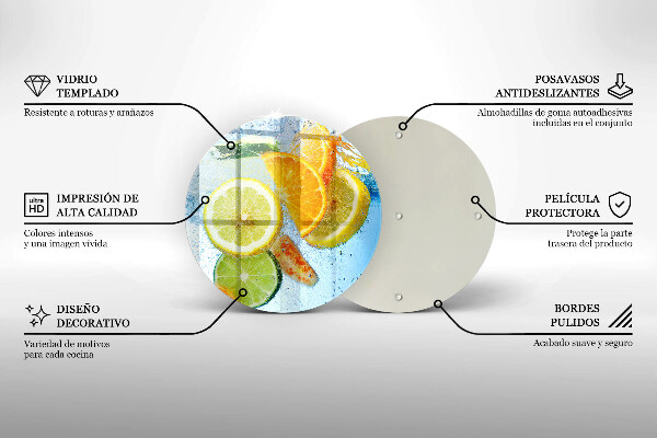 Glas Herdabdeckplatte Saftiges Zitruswasser