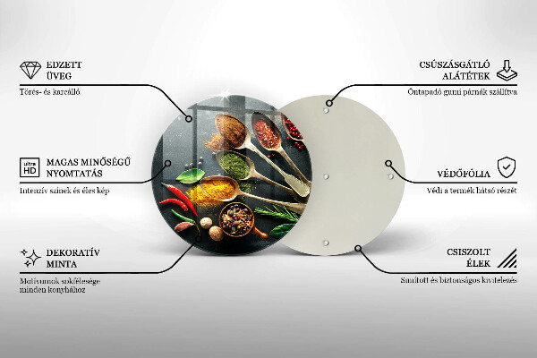 Glas Ceranfeldabdeckung Spritzschutz Küchenlöffel mit Gewürzen