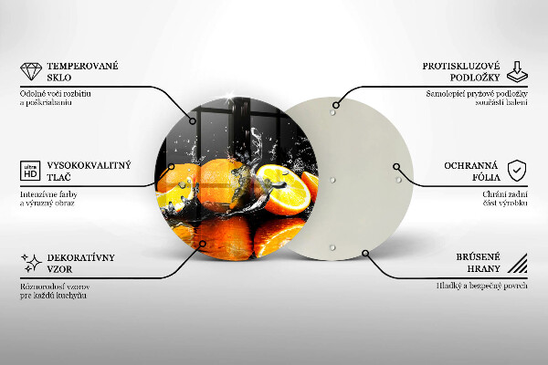 Glas Ceranfeldabdeckung Spritzschutz Saftige Orangenfrucht