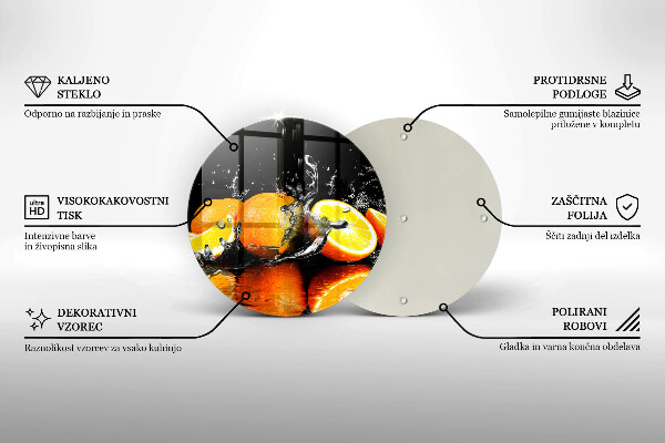 Glas Ceranfeldabdeckung Spritzschutz Saftige Orangenfrucht