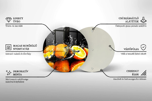 Glas Ceranfeldabdeckung Spritzschutz Saftige Orangenfrucht