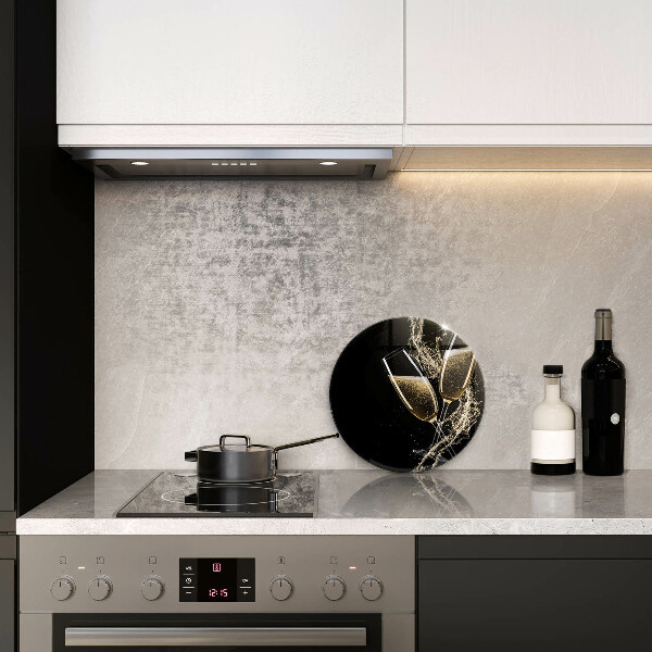 Glas Ceranfeldabdeckung Spritzschutz Gläser Champagner