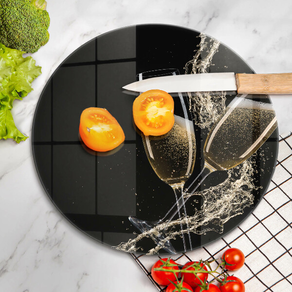 Glas Ceranfeldabdeckung Spritzschutz Gläser Champagner