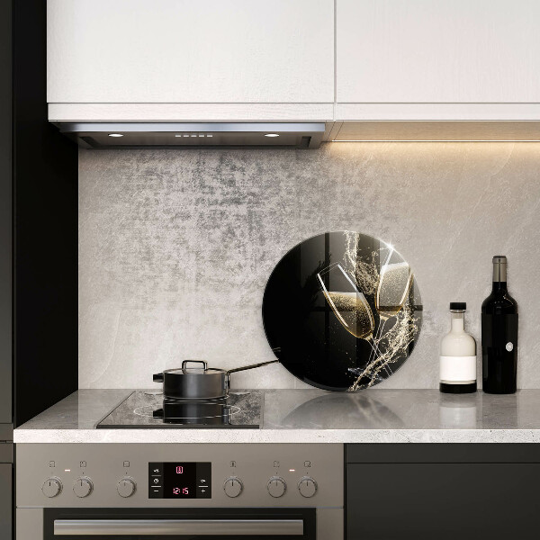 Glas Ceranfeldabdeckung Spritzschutz Gläser Champagner