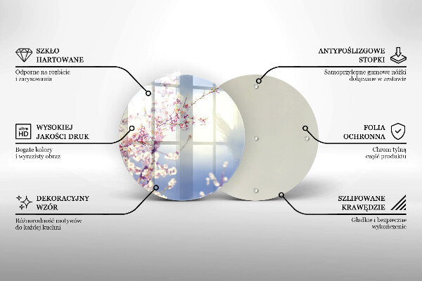 Glas Ceranfeldabdeckung Spritzschutz Blühender Baum
