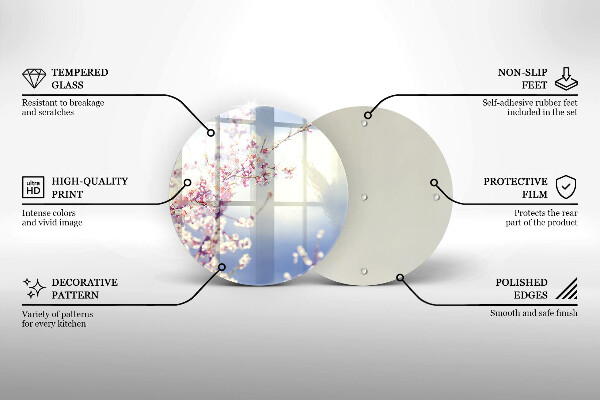 Glas Ceranfeldabdeckung Spritzschutz Blühender Baum