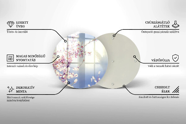 Glas Ceranfeldabdeckung Spritzschutz Blühender Baum