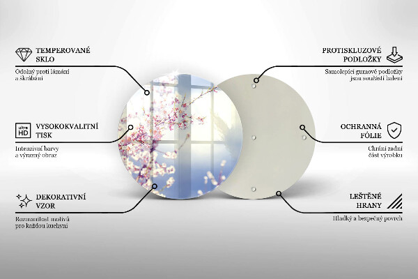 Glas Ceranfeldabdeckung Spritzschutz Blühender Baum