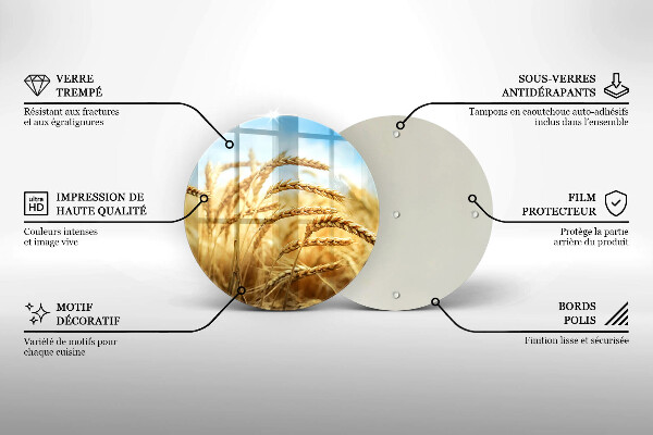 Glas Ceranfeldabdeckung Spritzschutz Getreideähren auf dem Feld