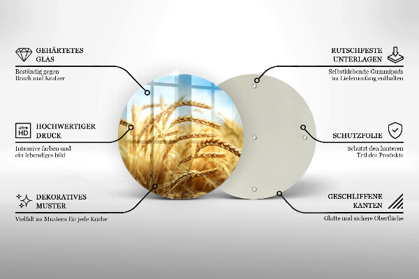 Glas Ceranfeldabdeckung Spritzschutz Getreideähren auf dem Feld