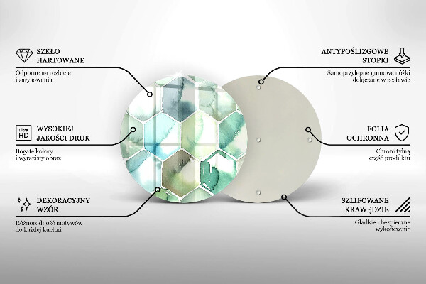 Glas Herdabdeckplatte Aquarell-Sechsecke