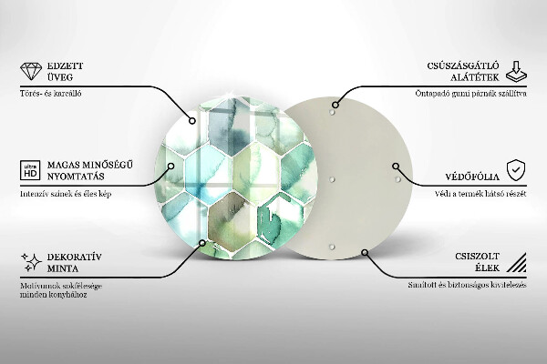 Glas Herdabdeckplatte Aquarell-Sechsecke
