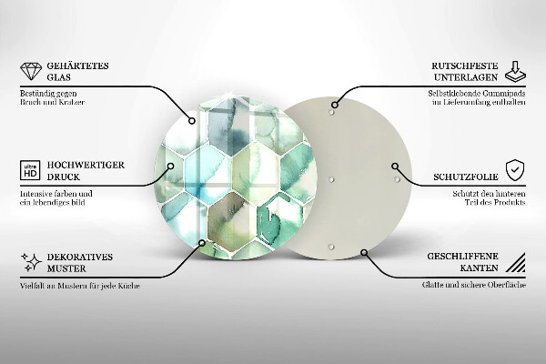 Glas Herdabdeckplatte Aquarell-Sechsecke