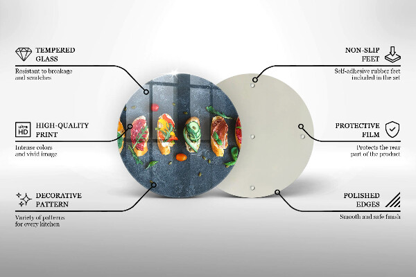 Glas Herdabdeckplatte Bunte Sandwiches