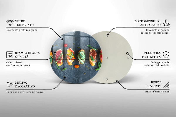 Glas Herdabdeckplatte Bunte Sandwiches