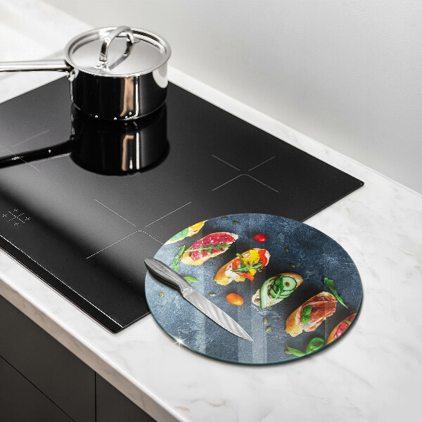 Glas Herdabdeckplatte Bunte Sandwiches