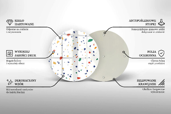 Glas Herdabdeckplatte Buntes Steingut