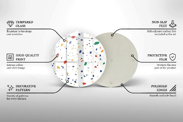 Glas Herdabdeckplatte Buntes Steingut